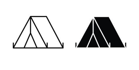 Camping icon illustrations on white, Best for Design Projects © David