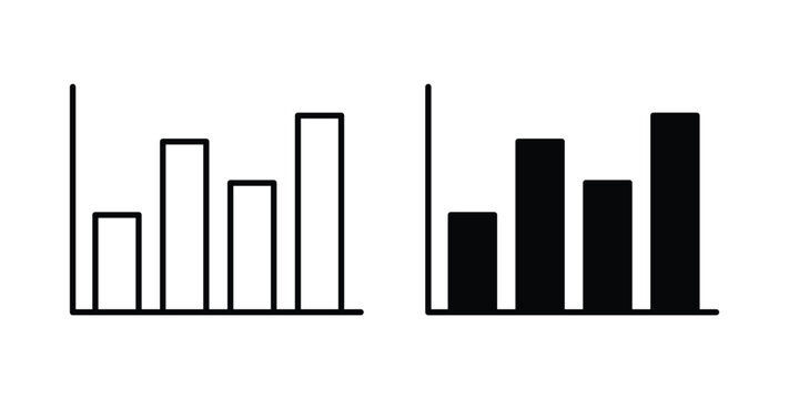 Chart histogram icon illustrations on white, Best for Design Projects