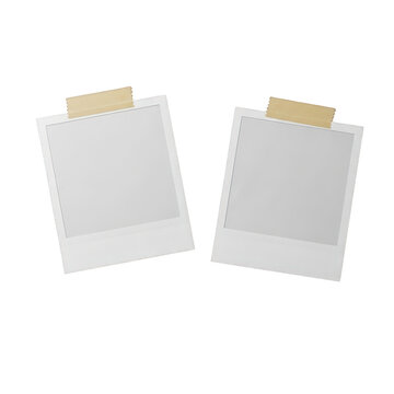 Two blank sticky notes with corner tabs ready for use isolated on transparent background