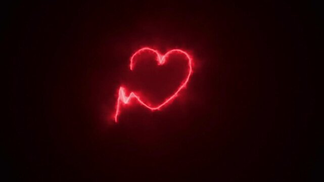 Valentine's Day, Heart Shape Neon Abstract Backgrounds, 4K Neon tunnel  Loopable. romantic love heart pattern background Concept looping animation.