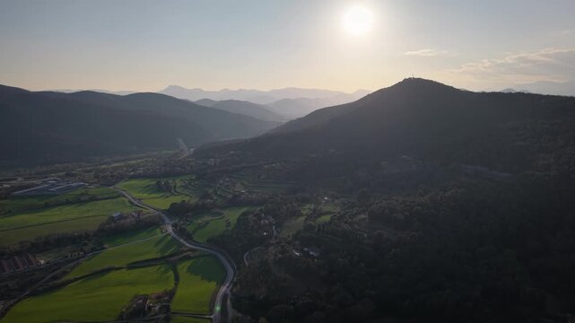 Catalonian countryside 4K aerial drone footage