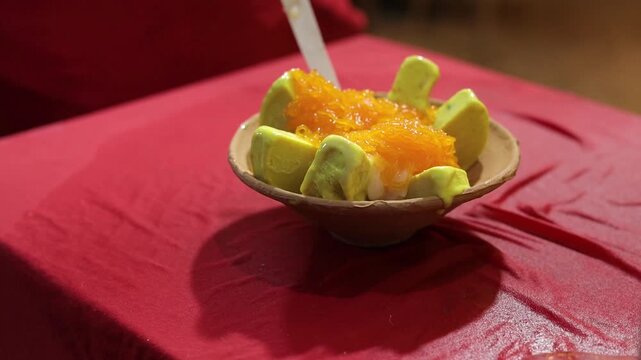 Kulfi with falooda an indian dessert served in summers