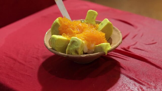 Kulfi with falooda an indian dessert served in summers