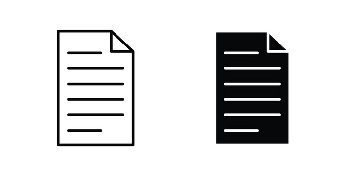 Document file icon illustrations on white, Best for Design Projects