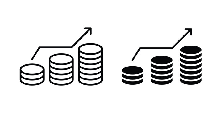 Earning icon illustrations on white, Best for Design Projects