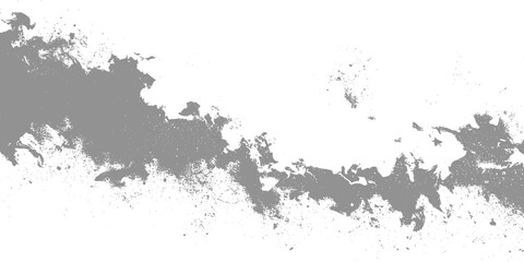 Obraz premium Abstract gray paint splatter texture on white background with rough edges for artistic grunge graphic design