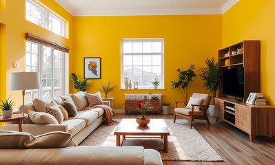 Fototapeta premium Modern Living Room with Natural Light