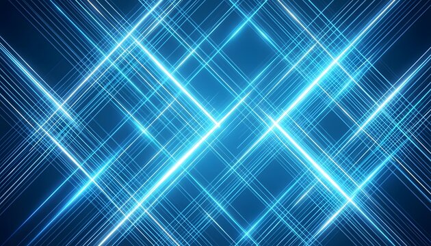 A vibrant blue background with intersecting lines of light on transparent background