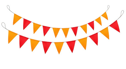 Colorful triangular bunting flags isolated on transparent background © MDTOUFICKAHAMAD