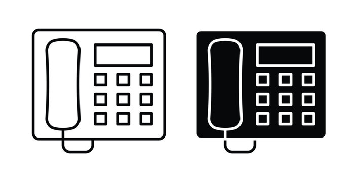 Office phone icon illustrations on white, Best for Design Projects