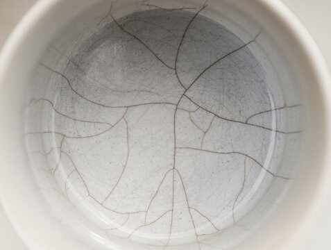 Cracked Ceramic Bowl Interior Texture