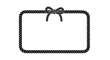 A black rope forms a rectangular frame with a decorative knot © RKGolam