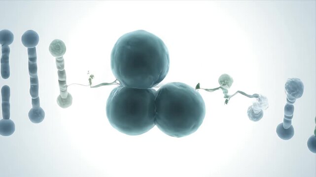 CGI Animation of Human Sperm Cell Approaching Ovum for Fertilization Medical Education