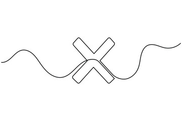 Cross continuous one line minimalist icon symbol © Line Art King