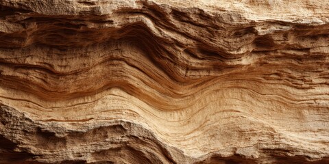 Naklejka premium The Rock Formation With Layered Sandstone Waves Carved By Wind And Time