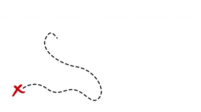 animation scavenger hunt map path to gold treasure