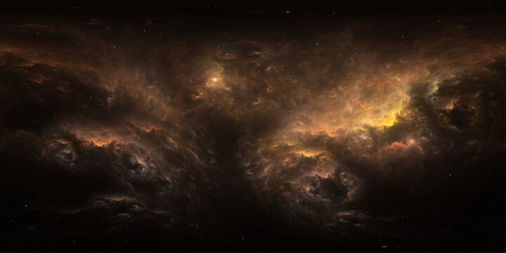 360-degree full-sphere panoramic space background with nebula and stars. It was neither partly nor fully created with generative AI.
