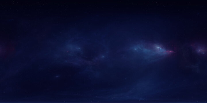 360-degree full-sphere panoramic space background with nebula and stars. It was neither partly nor fully created with generative AI.