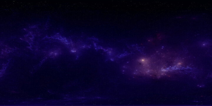 360-degree full-sphere panoramic space background with nebula and stars. It was neither partly nor fully created with generative AI.