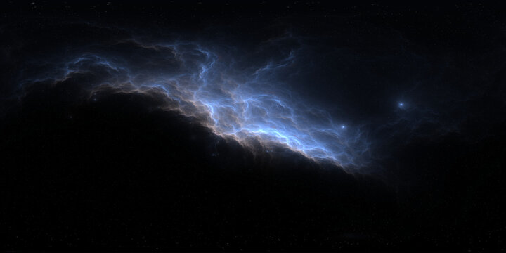 360-degree full-sphere panoramic space background with nebula and stars. It was neither partly nor fully created with generative AI.