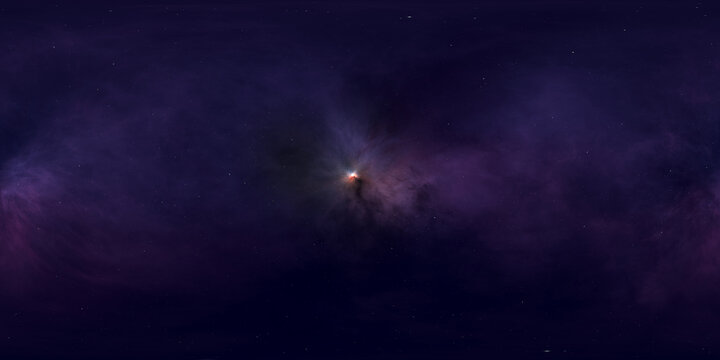 360-degree full-sphere panoramic space background with nebula and stars. It was neither partly nor fully created with generative AI.