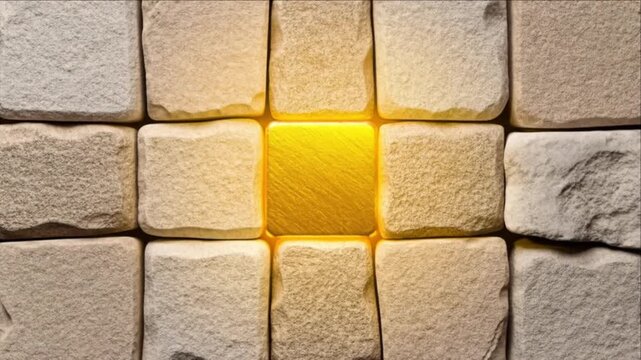 ビジネスシナジーのために所定の位置に収まる金色の石のパズルピース