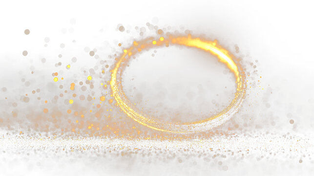 Gold ring spinning in glitter on a black and white background during a creative art project in a studio setting