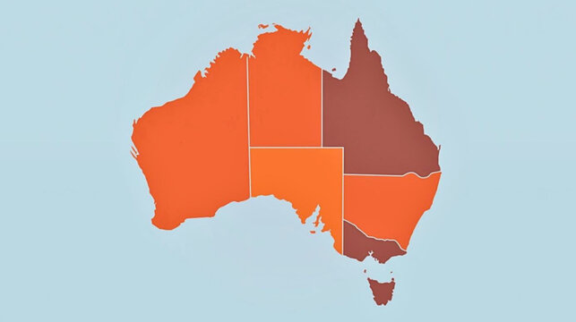 The map of Australia displays geographic regions and boundaries on land.