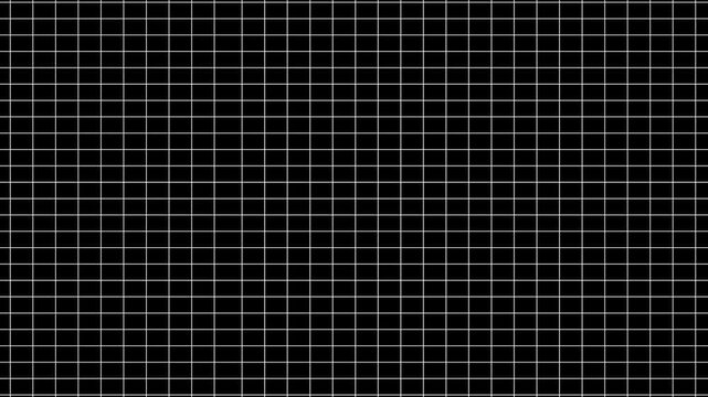 Minimalist white grid pattern on black background, abstract geometric motion for modern digital projects