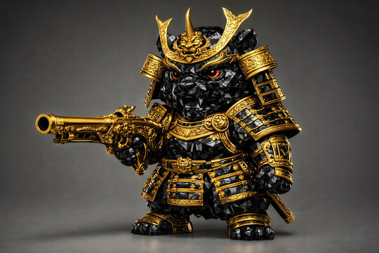 Yuru-Mecha: Gemstone - Sovereign Warlord Tiger with Black Diamond Armor, 3D Chibi Mecha