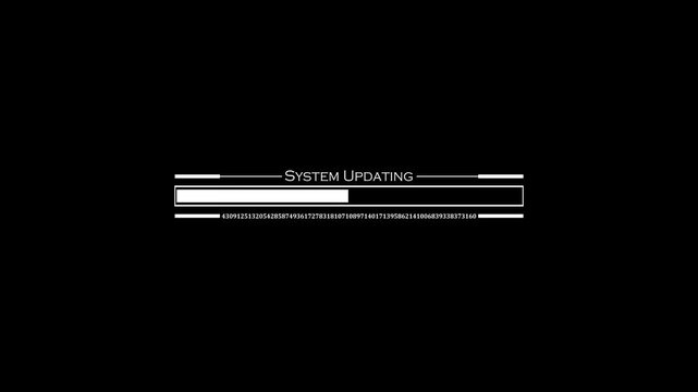 Cyberpunk loading bar animation with,Futuristic uploading progress bar with glitch effect isolated on black background,Computer cyberpunk loading screen,4k animation video.