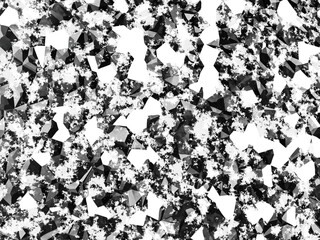 Fototapeta premium Abstract geometric pattern with black and white faceted texture 3d render