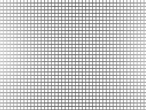 Silver metallic grid pattern with square holes and black background 3d render