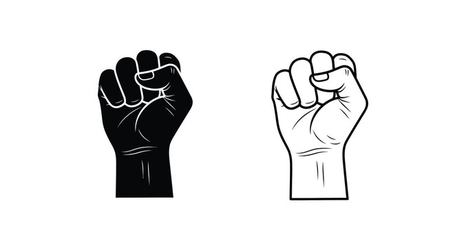 A striking graphic depicts two contrasting hands one dark and one light both powerfully clenched into fists