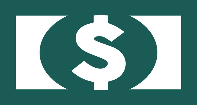 Minimalist Dollar Bill Cash Icon