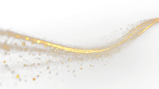 Golden sparkles swirl on a black and white background creating a vibrant contrast in a smooth flowing pattern