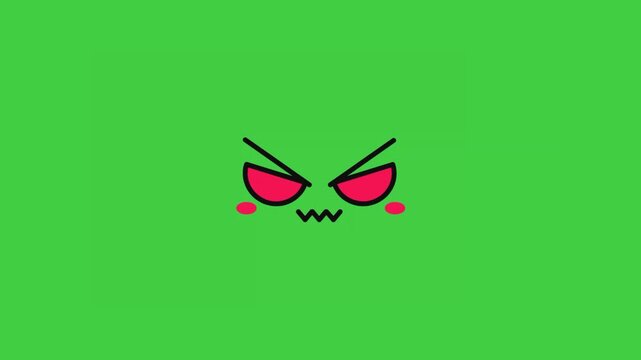 Angry emoji face animation with intense expression representing frustration, anger, and strong emotions for reactions and messaging.
