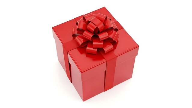 A red gift box with a ribbon on top