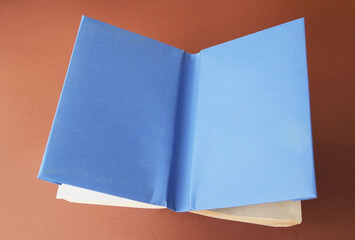 Fototapeta premium Concept, book in a blue paperback. Symbolism, book with a pearl, book like a sponge, book in a package.