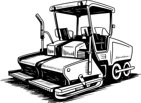 Asphalt paver machine with dual screeds and canopy for road construction and pavement laying tasks