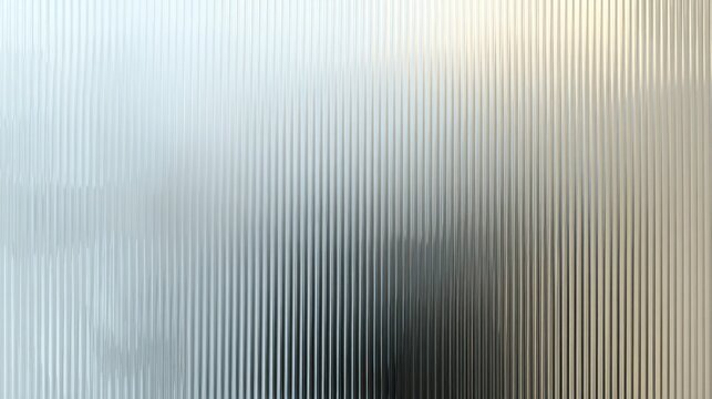 Ribbed glass texture with vertical lines, frosted fluted glass background, abstract translucent glass panel for interior design