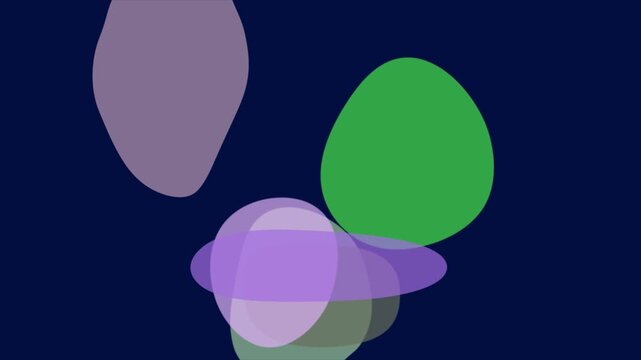 Abstract geometric 3 D shape morphing animation smooth transition vibrant colors purple green blue black background