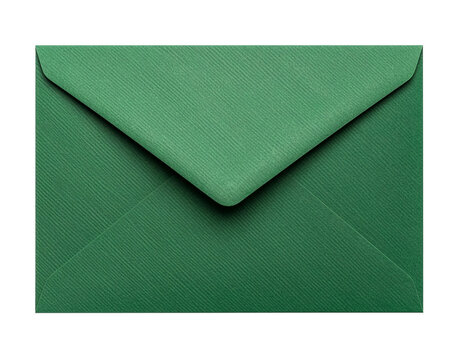 Green envelope isolated for marketers to design sustainable advertising campaigns and ecological invitations on transparent background to visually emphasize eco-friendly communication