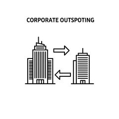 Obraz premium Corporate outsourcing and offshoring concept.