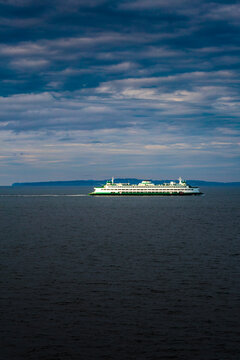 Kingston to Edmonds ferry run on Puget Sound, WA USA