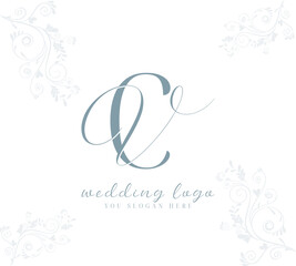Obraz premium Initial VC CV monogram logo design vector 