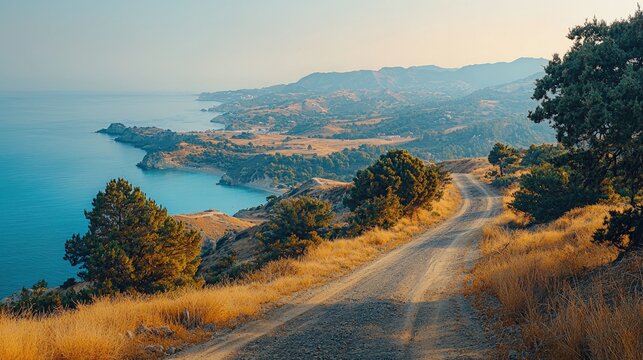 Cyprus landscape Mediterranean coast and Troodos Mountains beautiful nature view