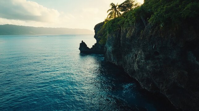 Tonga landscape coral reefs and volcanic cliffs beautiful nature view