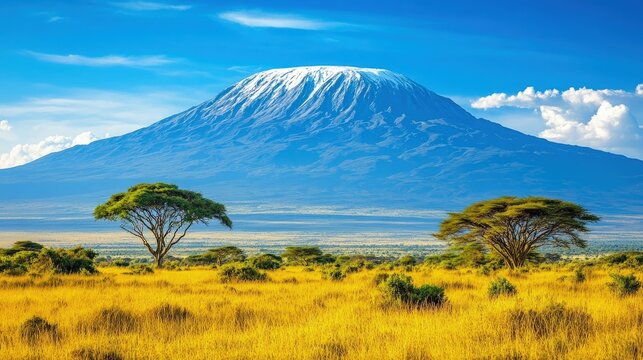Tanzania landscape Serengeti and Kilimanjaro beautiful nature view