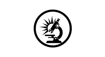 Naklejka premium Microscope Icon Black and White.